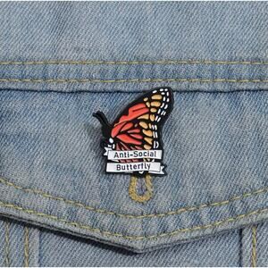 Anti-Social Butterfly Enamel Pins 50-2